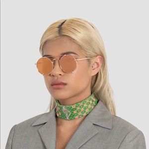 BONNIE CLYDE PICO PALACE GOLD MIRROR SUNGLASSES